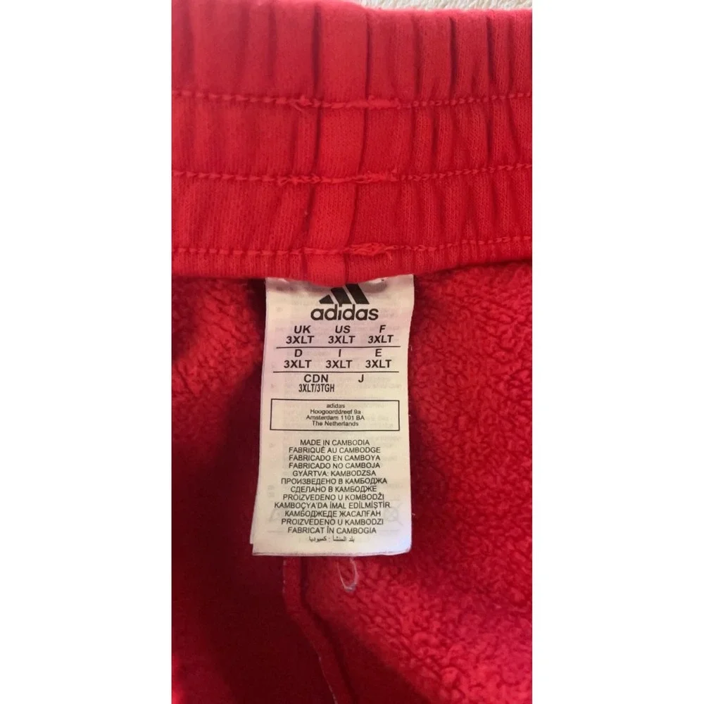 Adidas Men's Red Athletic Shorts 3XL Tall Classic 3‎ Stripe